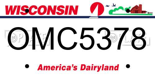 OMC5378 Wisconsin License Plate