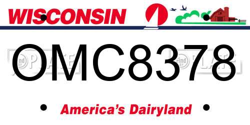 OMC8378 Wisconsin License Plate
