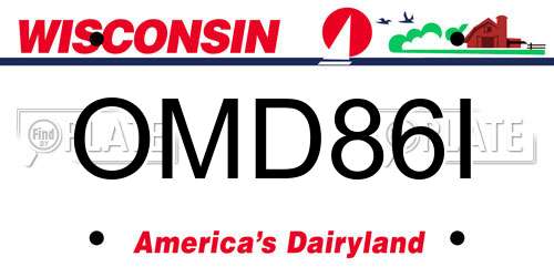 OMD86I Wisconsin License Plate