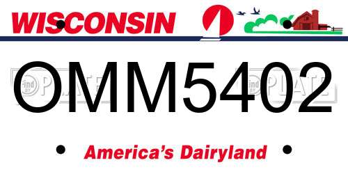 OMM5402 Wisconsin License Plate