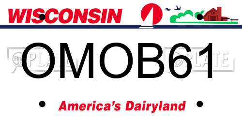 OMOB61 Wisconsin License Plate