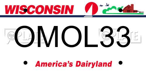 OMOL33 Wisconsin License Plate