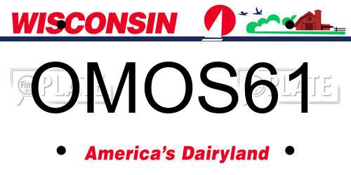 OMOS61 Wisconsin License Plate