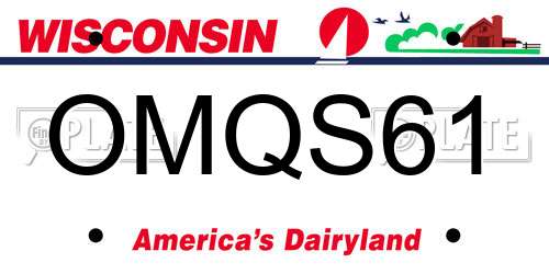 OMQS61 Wisconsin License Plate