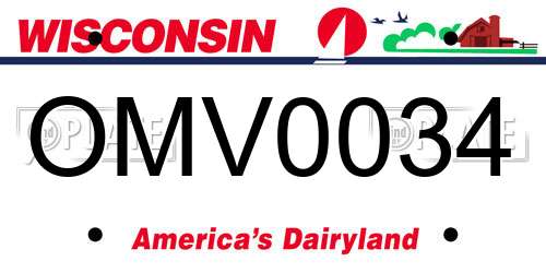 OMV0034 Wisconsin License Plate