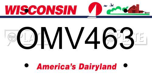 OMV463 Wisconsin License Plate