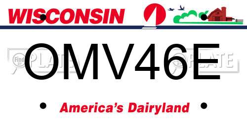 OMV46E Wisconsin License Plate