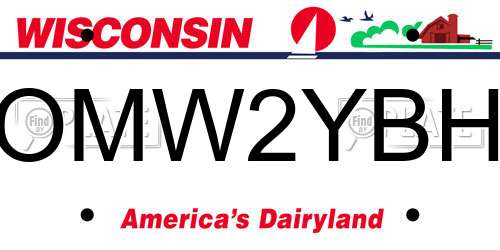 OMW2YBH Wisconsin License Plate