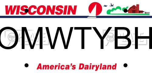 OMWTYBH Wisconsin License Plate