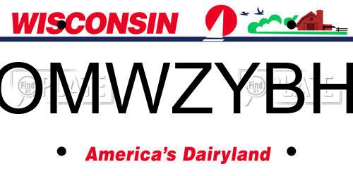 OMWZYBH Wisconsin License Plate