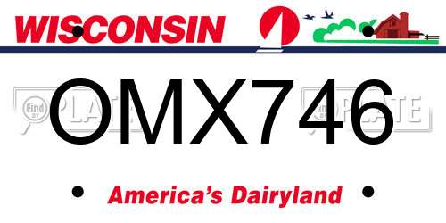 OMX746 Wisconsin License Plate