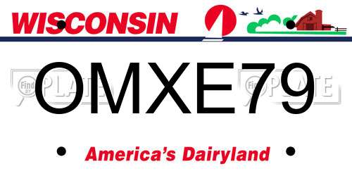 OMXE79 Wisconsin License Plate