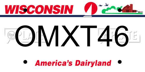 OMXT46 Wisconsin License Plate