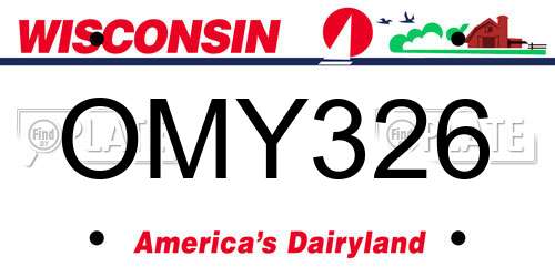 OMY326 Wisconsin License Plate