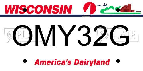 OMY32G Wisconsin License Plate