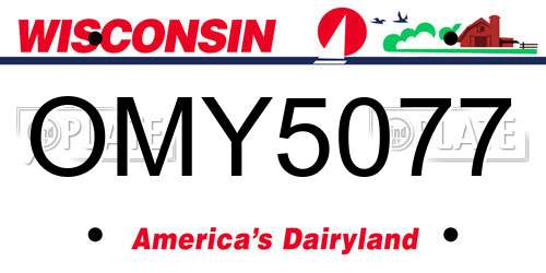OMY5077 Wisconsin License Plate