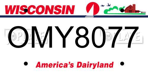 OMY8077 Wisconsin License Plate