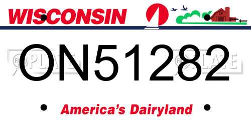 ON51282 Wisconsin License Plate