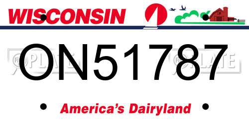 ON51787 Wisconsin License Plate
