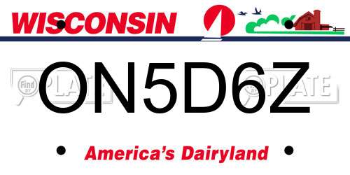 ON5D6Z Wisconsin License Plate