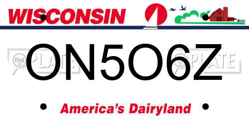ON5O6Z Wisconsin License Plate
