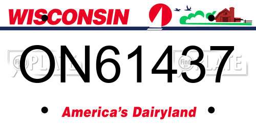 ON61437 Wisconsin License Plate
