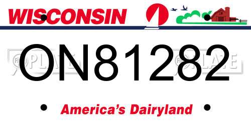 ON81282 Wisconsin License Plate