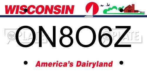 ON8O6Z Wisconsin License Plate