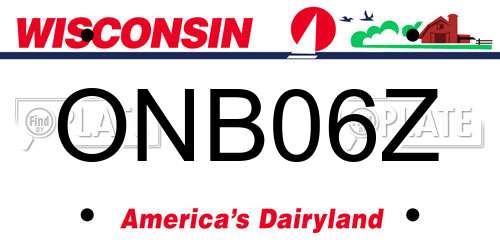 ONB06Z Wisconsin License Plate