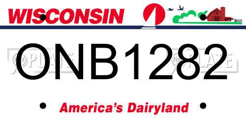 ONB1282 Wisconsin License Plate