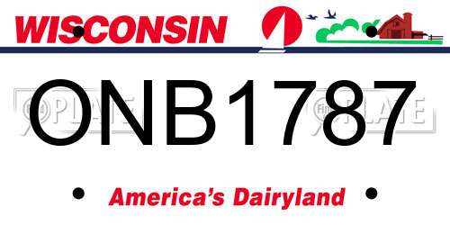 ONB1787 Wisconsin License Plate