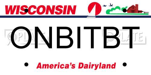 ONBITBT Wisconsin License Plate
