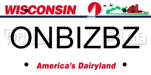 ONBIZBZ Wisconsin License Plate