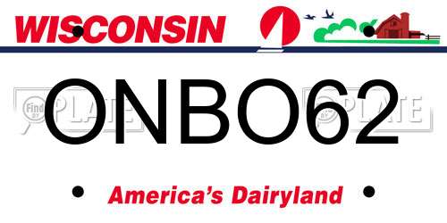 ONBO62 Wisconsin License Plate