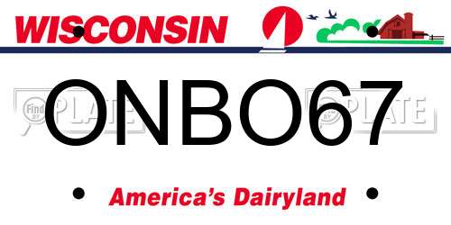 ONBO67 Wisconsin License Plate