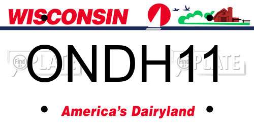 ONDH11 Wisconsin License Plate