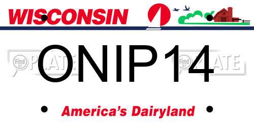 ONIP14 Wisconsin License Plate