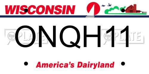 ONQH11 Wisconsin License Plate