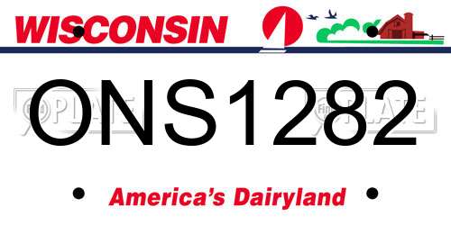 ONS1282 Wisconsin License Plate