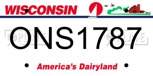 ONS1787 Wisconsin License Plate
