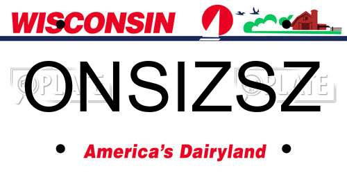 ONSIZSZ Wisconsin License Plate