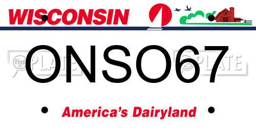 ONSO67 Wisconsin License Plate