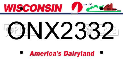 ONX2332 Wisconsin License Plate