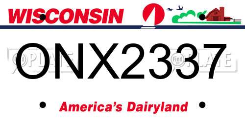ONX2337 Wisconsin License Plate