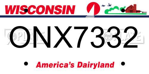 ONX7332 Wisconsin License Plate