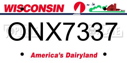 ONX7337 Wisconsin License Plate