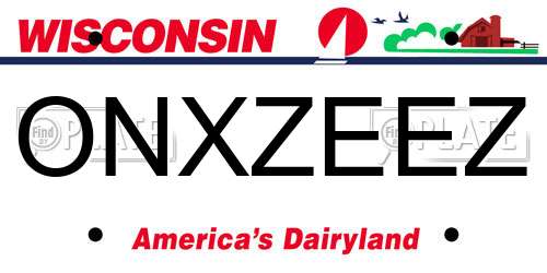 ONXZEEZ Wisconsin License Plate