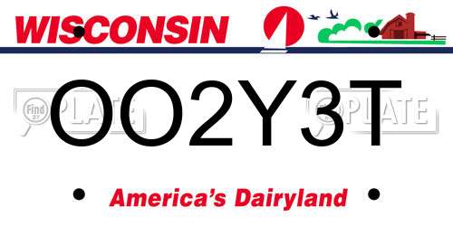 OO2Y3T Wisconsin License Plate