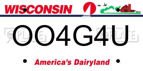 OO4G4U Wisconsin License Plate