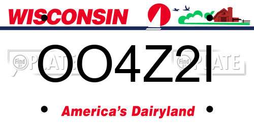 OO4Z2I Wisconsin License Plate